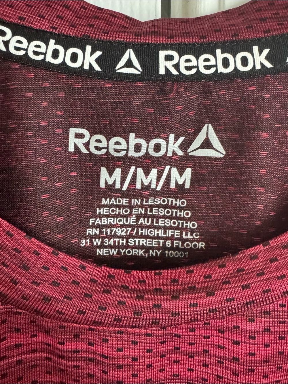 Reebok Men's Space Dye Performance T-Shirt M Red Heather Quick Dry Activewear - Picture 5 of 16